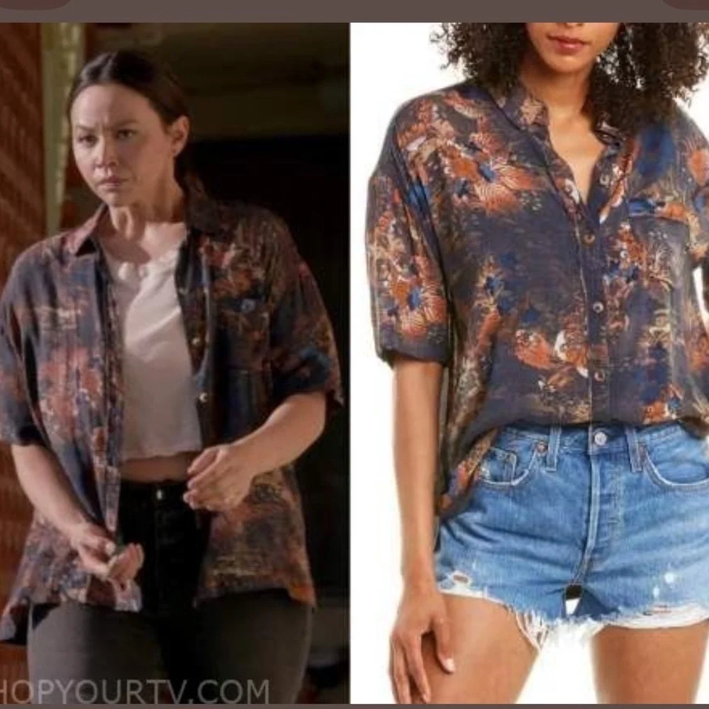 Free People We The Free Floral Button-Up Shirt